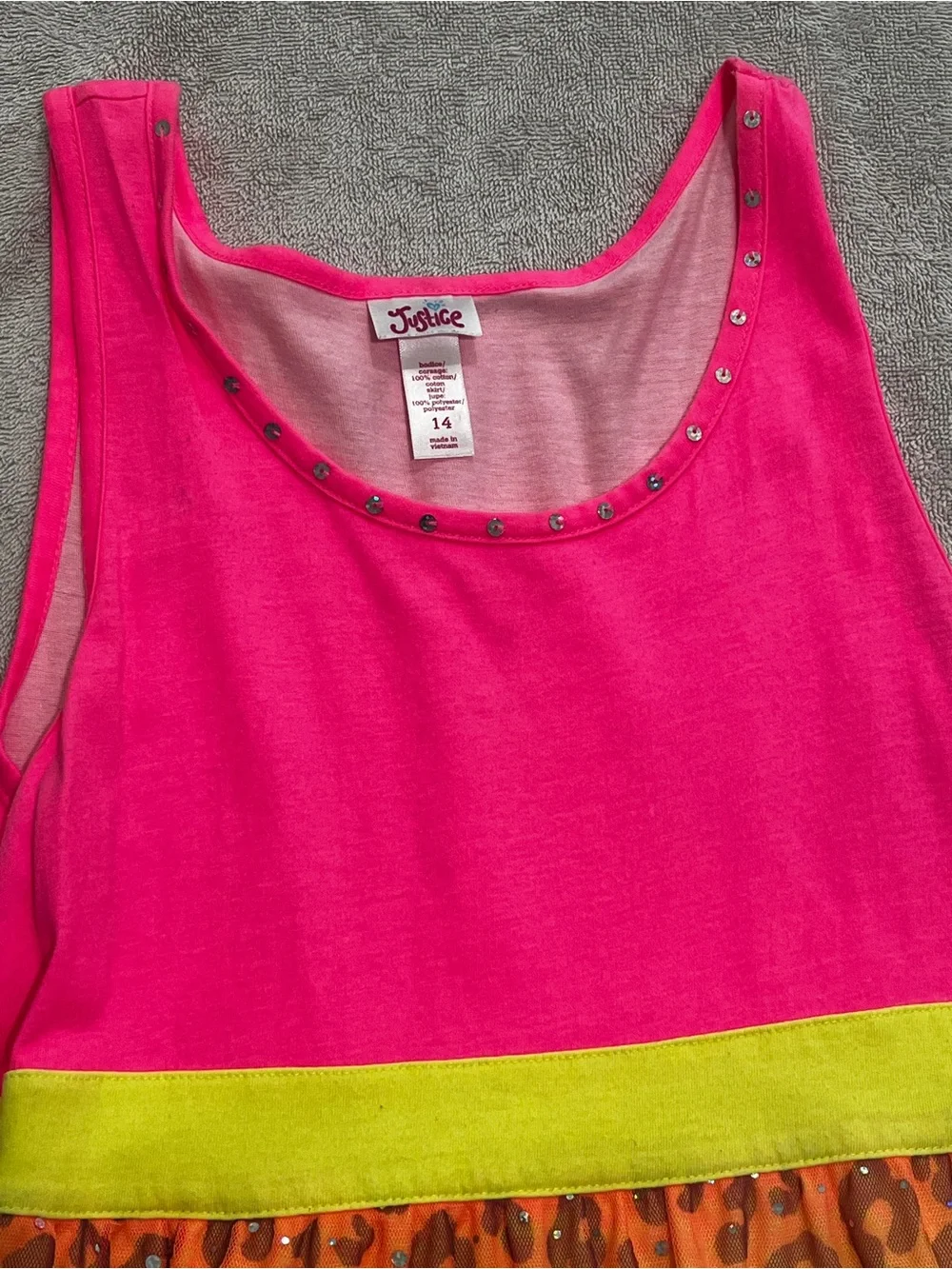 Y2K Justice Girl Leopard Pink Dress